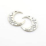 8PCS Moon Charms,3 Colors Available Double Sided-RS164