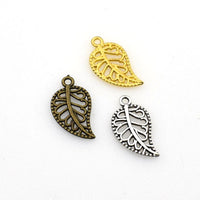 50PCS Little Leaf Charms,Double Sided 3 Colors Available-RS906