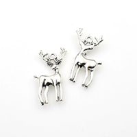 15PCS Detailed Deer Charms,Antique Silver Tone-RS1177