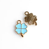 10PCS Enamel Lucky Clover Charms 4 Colors Available-RS1061