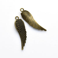 10PCS Detailed Wing Charms,2 Colors Available-RS863