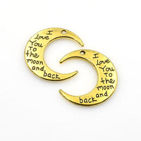 8PCS Moon Charms,3 Colors Available Double Sided-RS164