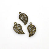 50PCS Little Leaf Charms,Double Sided 3 Colors Available-RS906