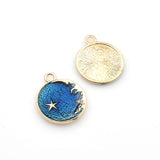 4PCS Enamel Moon And Star Charms-RS1080