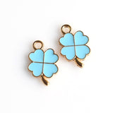 10PCS Enamel Lucky Clover Charms 4 Colors Available-RS1061