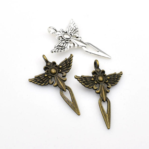 8PCS Wing Cross Charms,2 Colors Available-RS298