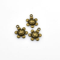 30PCS Smiling Face Sunflower Charms,Antique Bronze Tone-RS1015