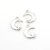 15PCS Moon and Cat Charms,Antique Silver Tone-RS112