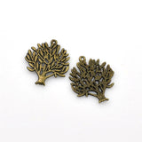 10PCS Bronze Tree Charms,Antique Bronze Tone-RS052