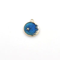 4PCS Enamel Moon And Star Charms-RS1080