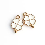 10PCS Enamel Lucky Clover Charms 4 Colors Available-RS1061