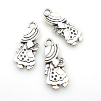 10PCS Girl Charms,Double Sided 2 Colors Available-RS191