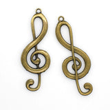 5PCS Music Charms,Treble Pendants,2 Colors Available-RS153