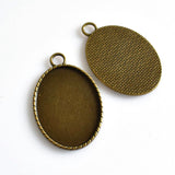 3PCS 30x40mm Oval Cabochon Base Settings Antique Bronze Tone-B2017