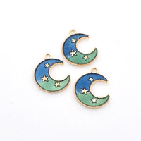 6PCS Enamel Moon Charms-RS1079