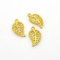 50PCS Little Leaf Charms,Double Sided 3 Colors Available-RS906