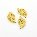 50PCS Little Leaf Charms,Double Sided 3 Colors Available-RS906