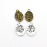 20PCS Oval Tree Charms,2 Colors Available Double Sided-RS927