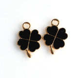 10PCS Enamel Lucky Clover Charms 4 Colors Available-RS1061