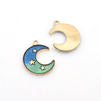 6PCS Enamel Moon Charms-RS1079