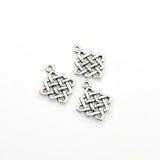 15PCS Chinese Knot Charms,Antique Silver Tone-RS182