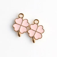 10PCS Enamel Lucky Clover Charms 4 Colors Available-RS1061