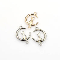 5PCS Moon And Cat Charms,2 Colors Available-RS1231