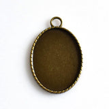 3PCS 30x40mm Oval Cabochon Base Settings Antique Bronze Tone-B2017