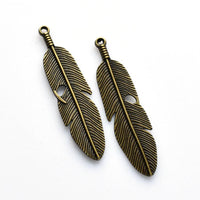 6PCS Feather Charms,2 Colors Available-RS357