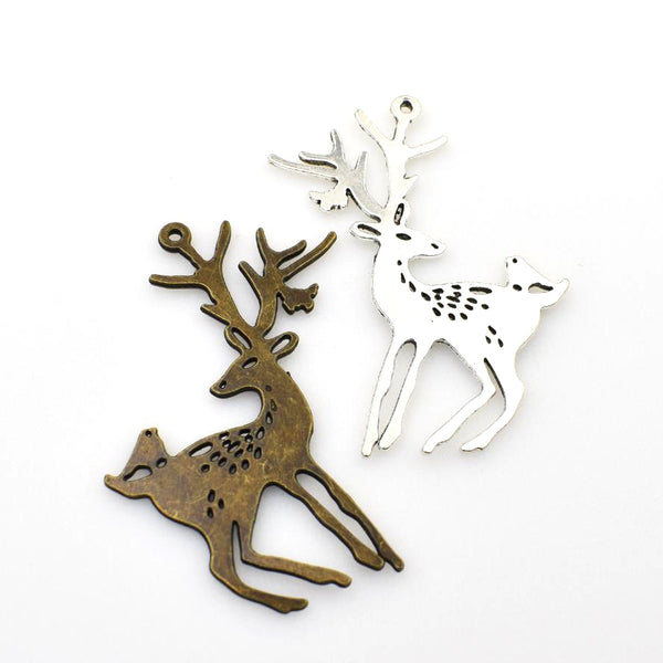 6PCS Large Deer Charms,2 Colors Available Double Sided-RS355