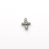 25PCS Cross Charms,Antique Silver Tone Double Sided-RS365