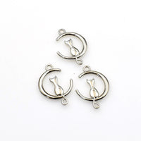 5PCS Moon And Cat Charms,2 Colors Available-RS1231