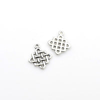 15PCS Chinese Knot Charms,Antique Silver Tone-RS182