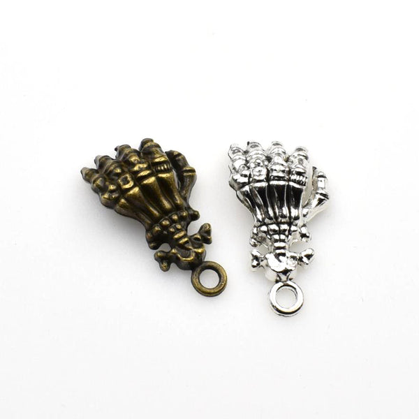 8PCS Skull Hand Charms,2 Colors Available 3D-RS1219