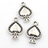 20PCS Poker Charms,Antique Silver Tone,4 Styles Available-RS161