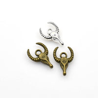 6PCS Detailed Bull Head Charms,2 Colors Available Double Sided-RS586