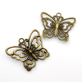 4PCS Big Butterfly Charms,Antique Bronze Tone-RS114