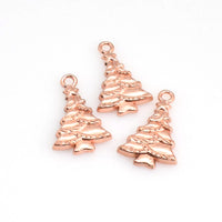 20PCS Christmas Tree Charms,Rose Gold Plated-RS1066