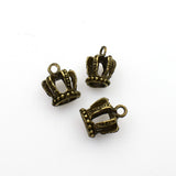 10PCS Crown Charms,4 Colors Available 3D-RS148