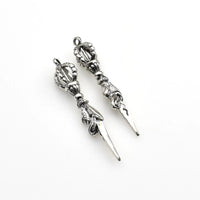 2PCS Magic Wand Charms,Antique Silver Tone 3D-RS105