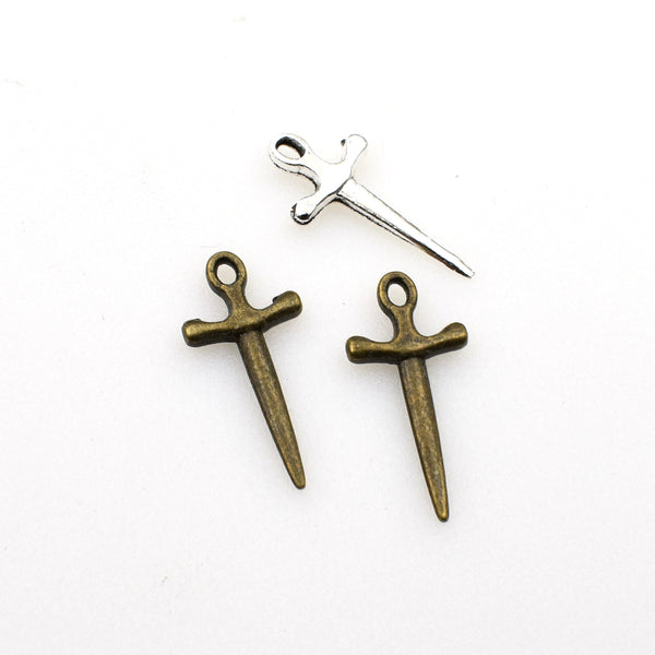 50PCS Little Sword Charms,2 Colors Available-RS684