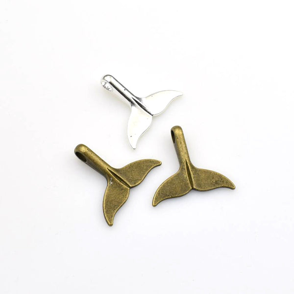 8PCS Big Whale Tail Charms,2 Colors Available-RS614