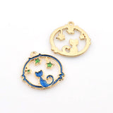 6PCS Enamel Cat and Star Charms-RS1023