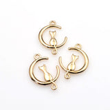 5PCS Moon And Cat Charms,2 Colors Available-RS1231