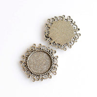 10PCS 14mm Round Cabochon Base Settings,2 Colors Available-B2041