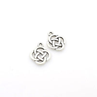 30PCS Chinese Knot Charms,Antique Silver Tone Double Sided-RS763