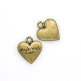 10PCS Love Heart Charms,Made With Love,2 Colors Available-RS013