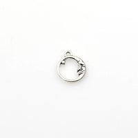 20PCS Round Moon Charms,Antique Silver Tone Double Sided-RS839