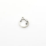 20PCS Round Moon Charms,Antique Silver Tone Double Sided-RS839