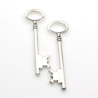 4PCS Big Key Charms,Antique Silver Tone-RS619